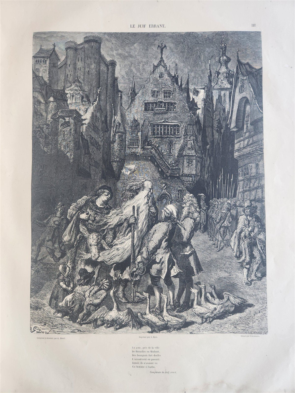 1856 Legend of Wandering Jew ILLUSTRATED by GUSTAVE DORE ANTIQUE LARGE FOLIO