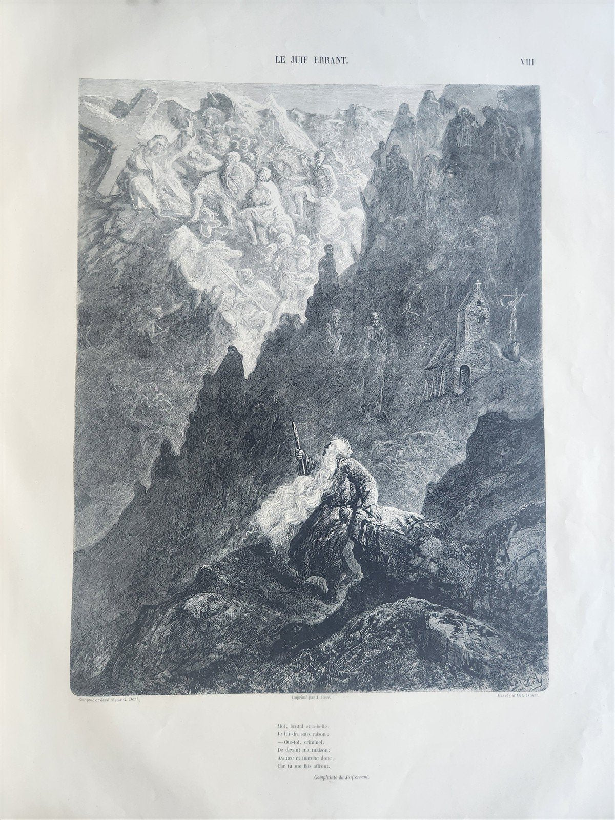 1856 Legend of Wandering Jew ILLUSTRATED by GUSTAVE DORE ANTIQUE LARGE FOLIO