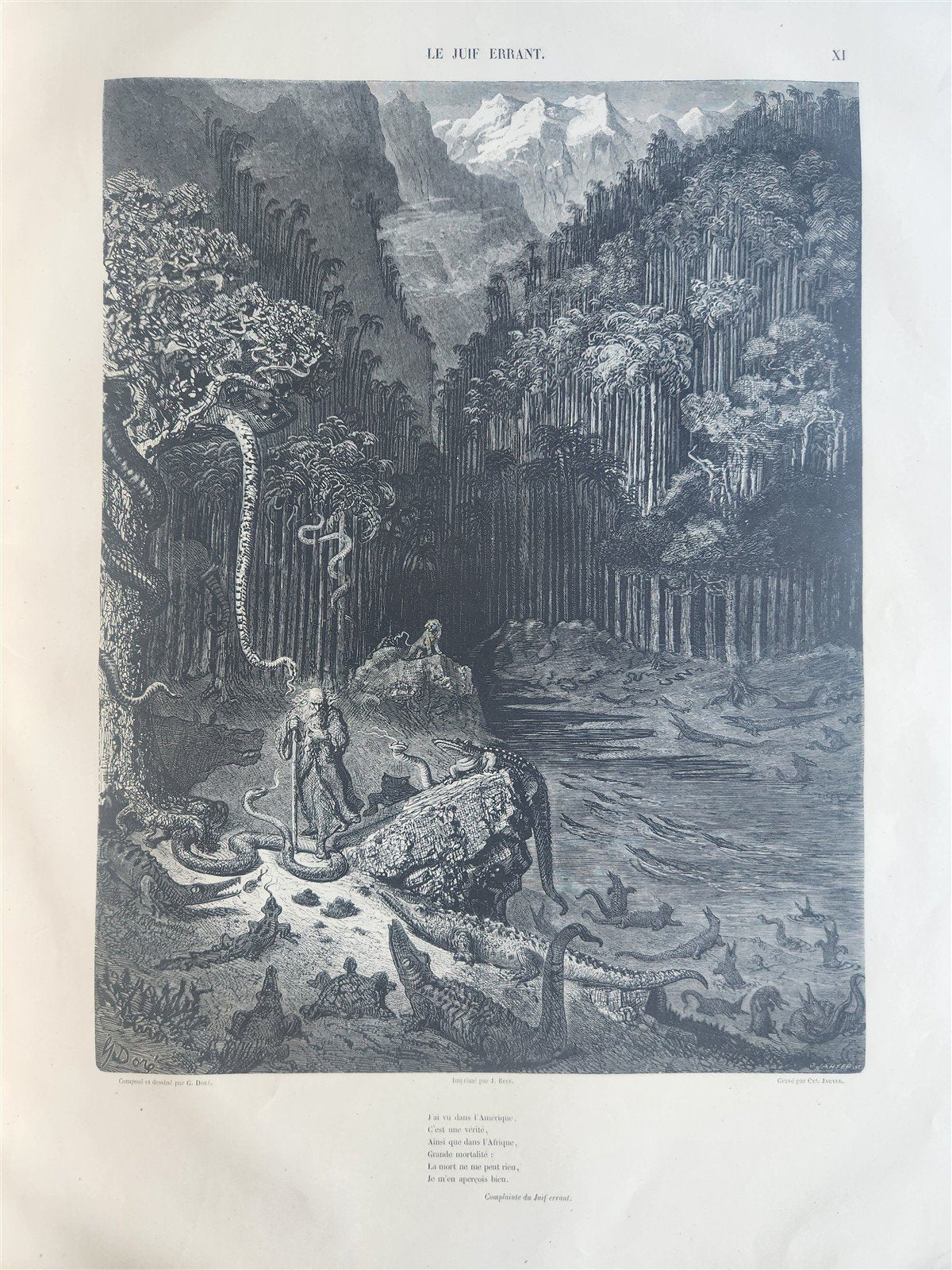 1856 Legend of Wandering Jew ILLUSTRATED by GUSTAVE DORE ANTIQUE LARGE FOLIO