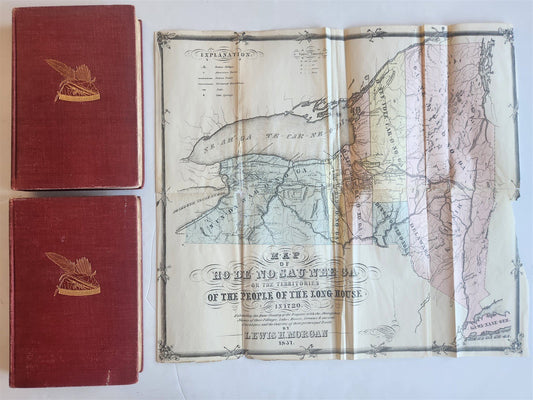 1901 League of the Ho-De-No-Sau-Nee or Iroquois ANTIQUE 2 volumes ILLUSTRATED