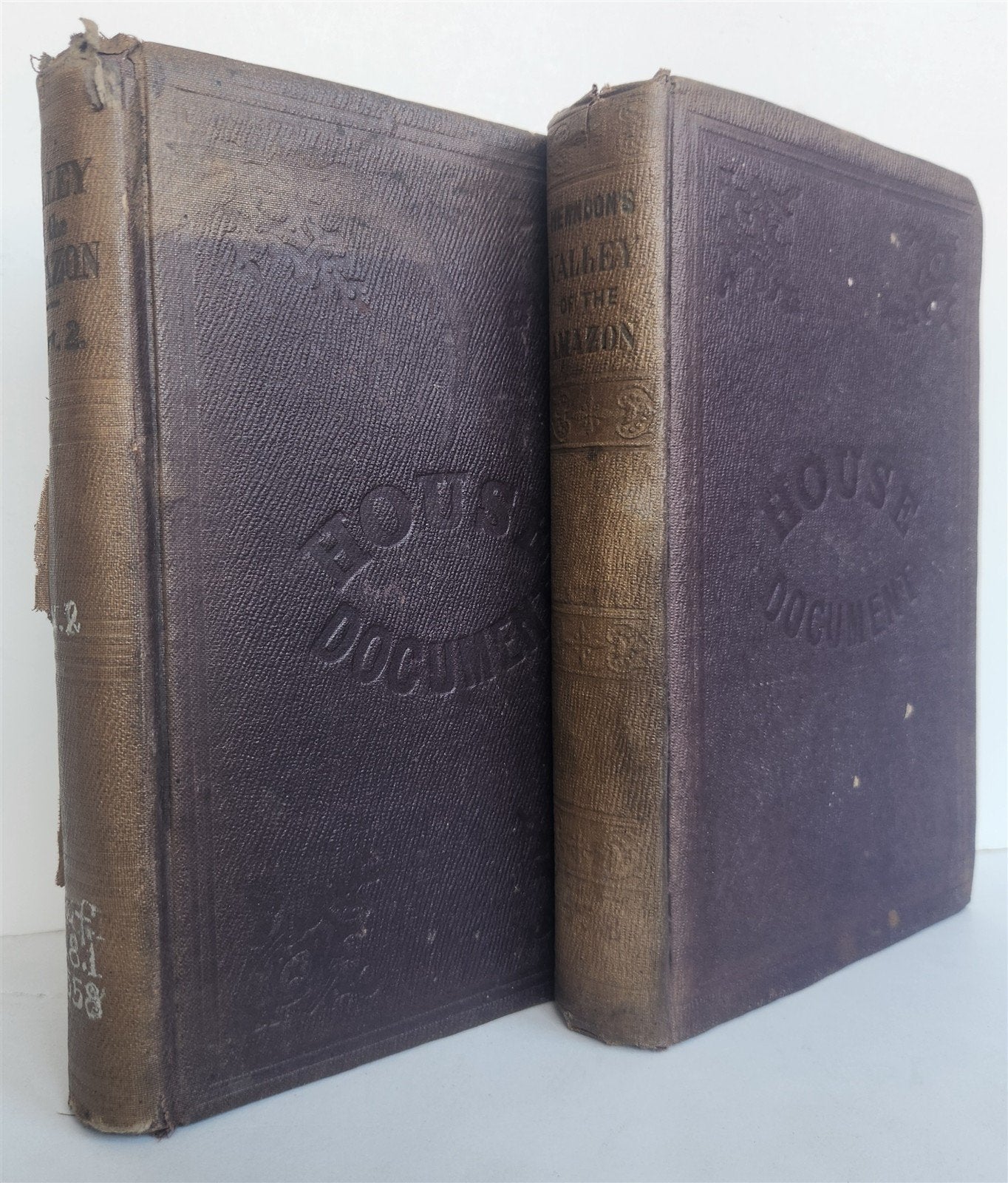 1854 Exploration of Amazon Valley by Lieut Herndon ANTIQUE 2 volumes ILLUSTRATED