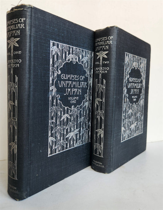 1894 Glimpses of Unfamiliar Japan by Lafcadio Hearn ANTIQUE 2 vols ILLUSTRATED