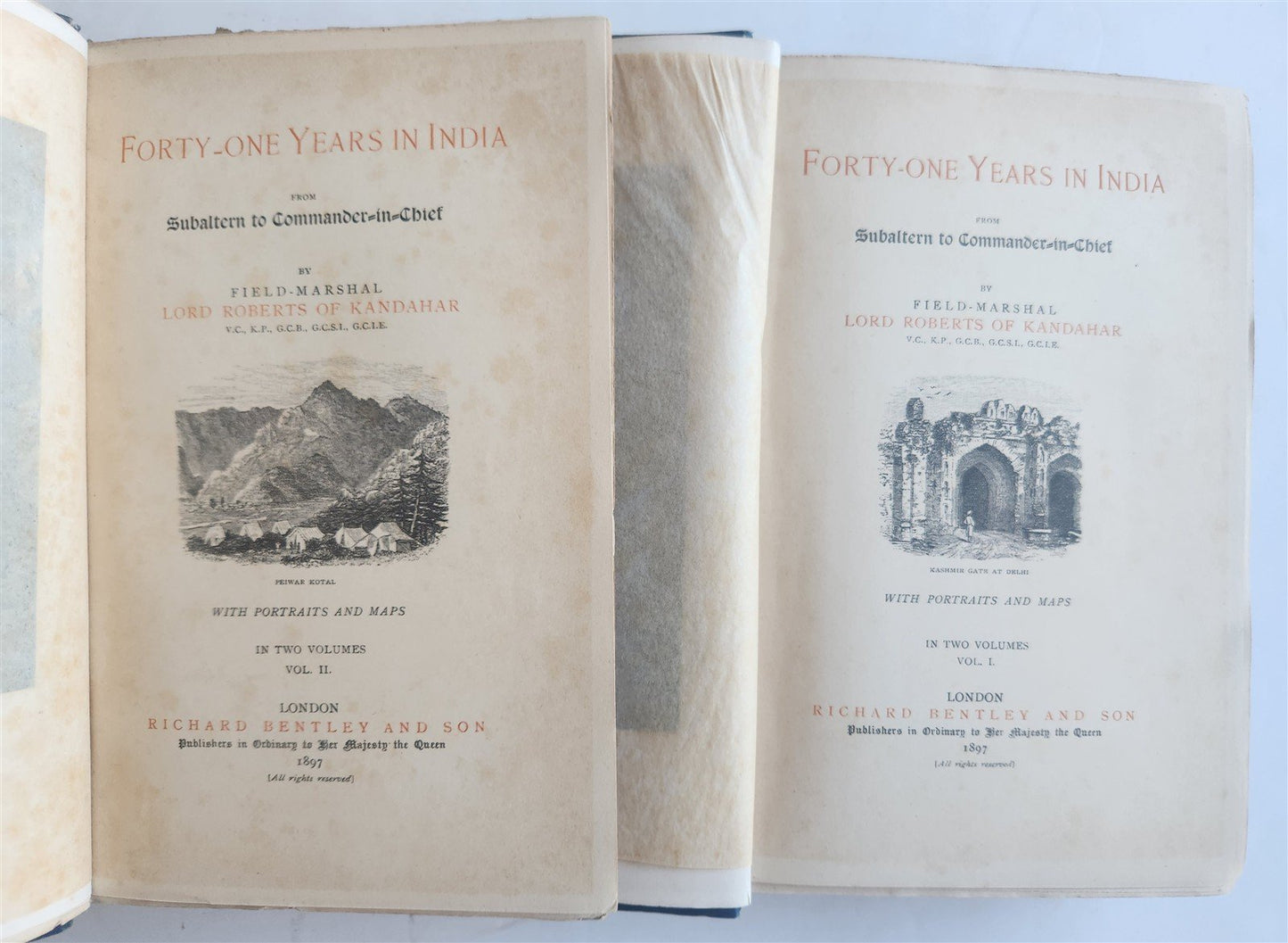 1897 FORTY-ONE YEARS in INDIA by LORD ROBERTS of KANDAHAR 2 volumes ILLUSTRATED