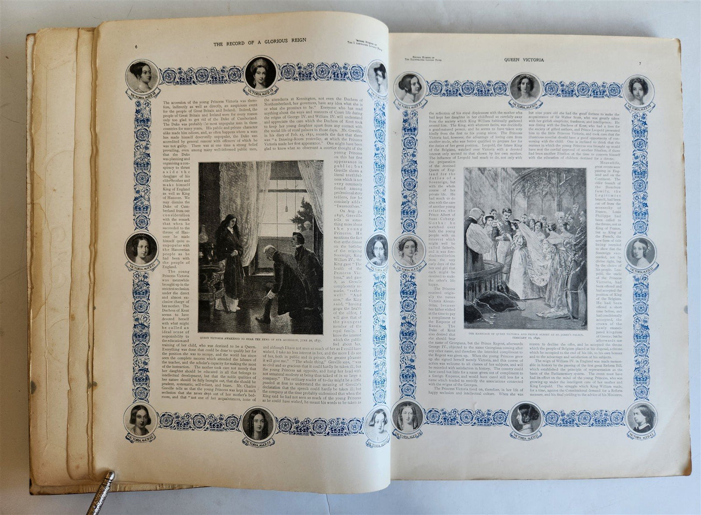 1901 Illustrated London News Record of Queen Victoria Reign antique WOOD BINDING