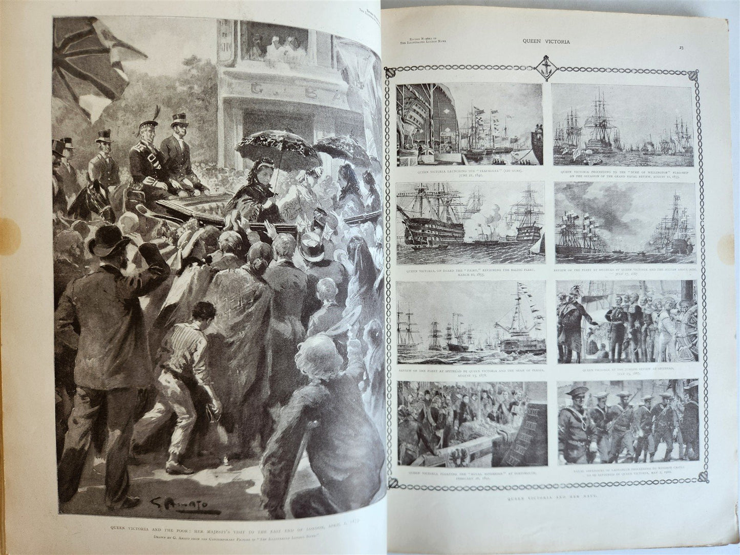 1901 Illustrated London News Record of Queen Victoria Reign antique WOOD BINDING