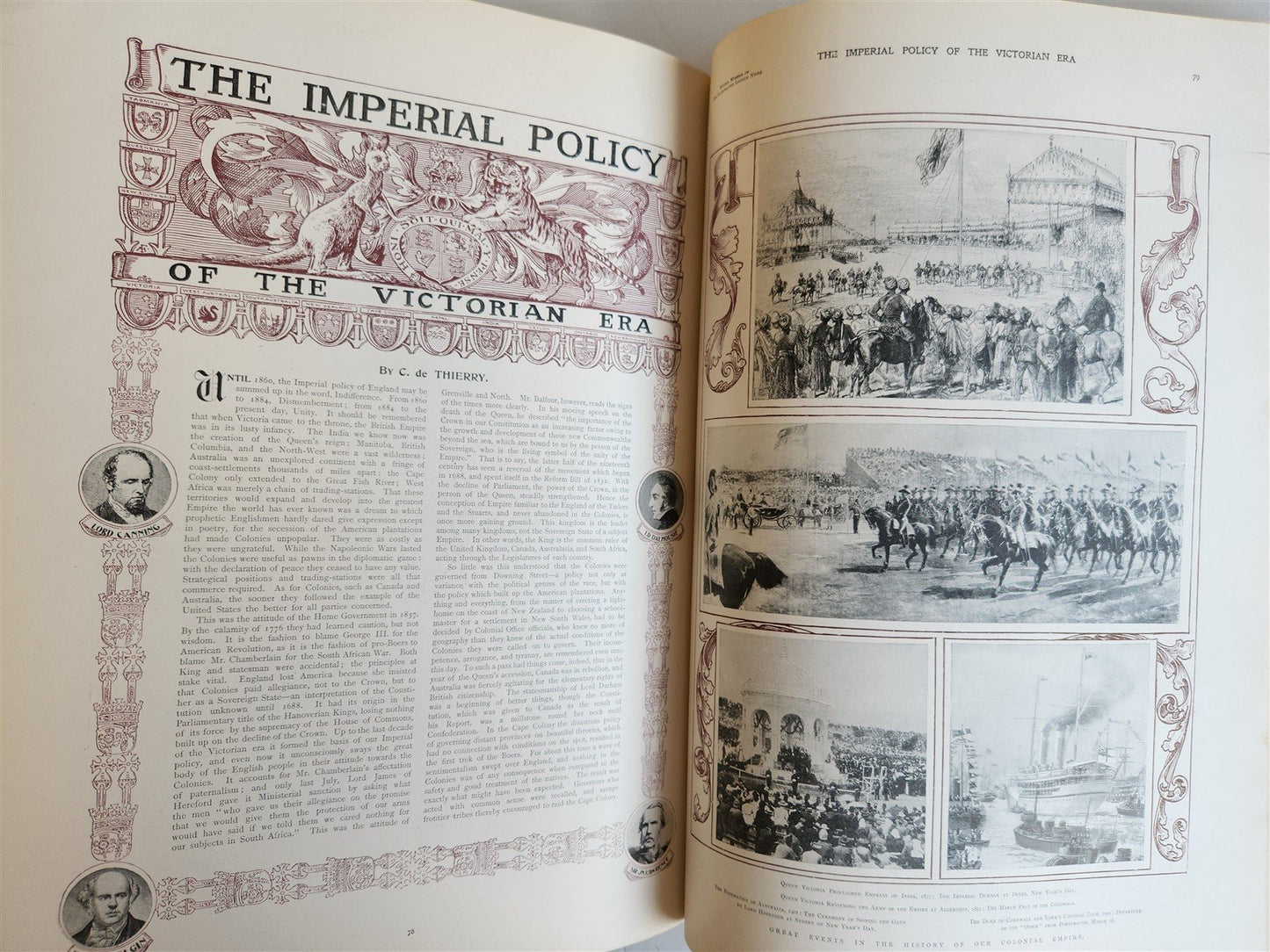 1901 Illustrated London News Record of Queen Victoria Reign antique WOOD BINDING