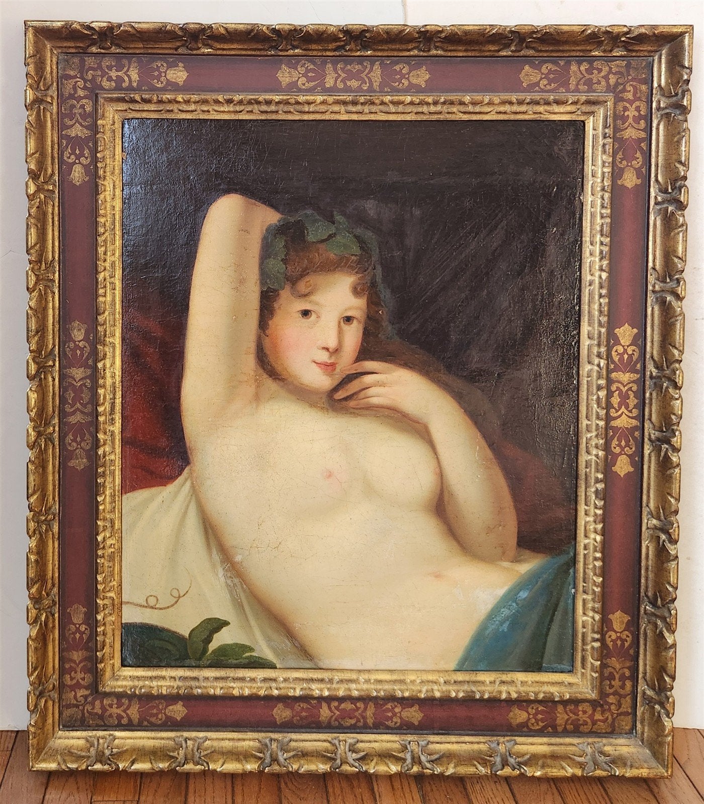 18th CENTURY OIL on CANVAS PAINTING VENUS OF URBINO ? antique FRAMED