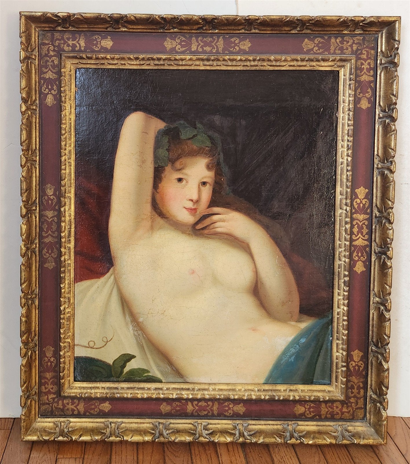 18th CENTURY OIL on CANVAS PAINTING VENUS OF URBINO ? antique FRAMED