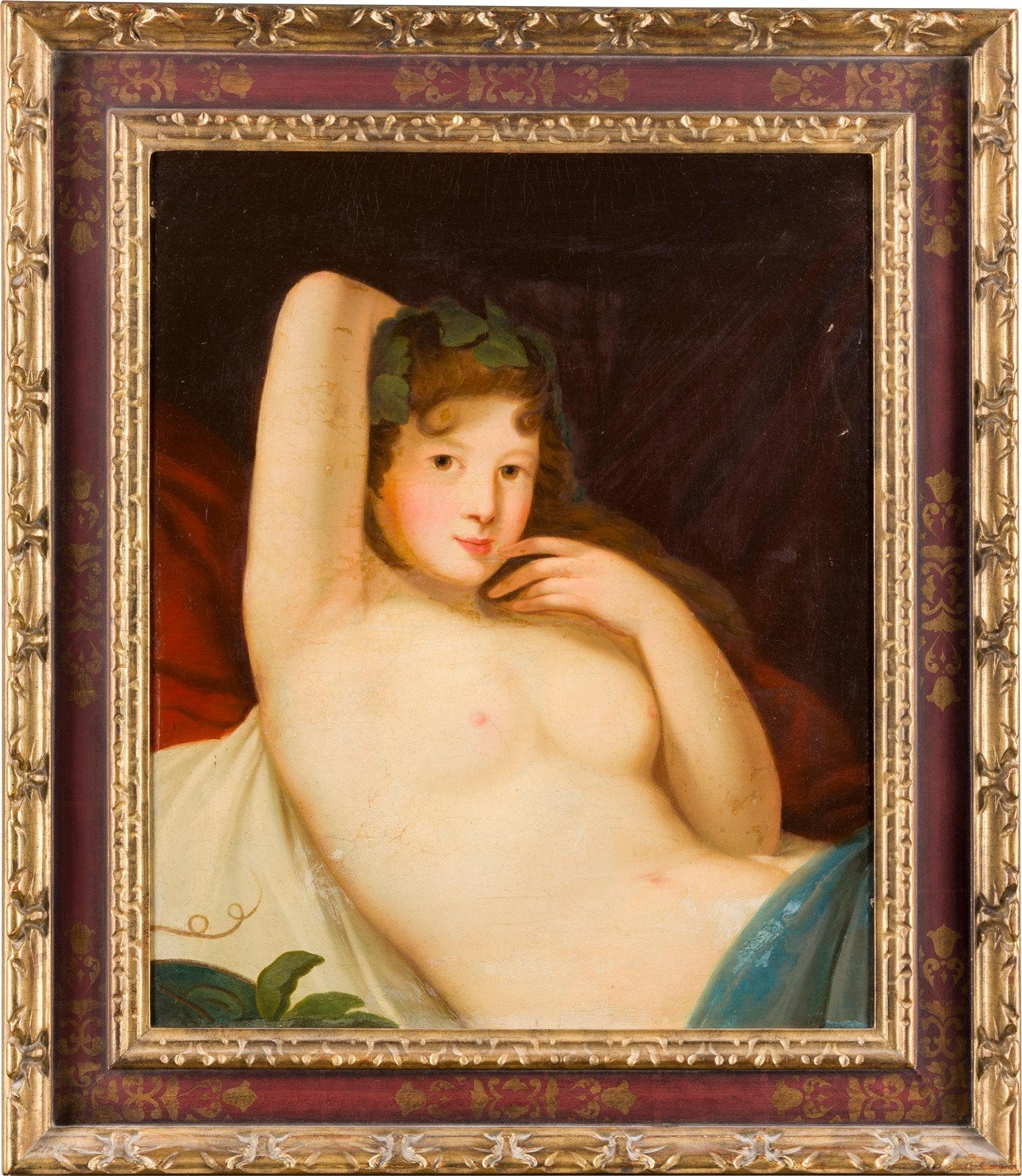 18th CENTURY OIL on CANVAS PAINTING VENUS OF URBINO ? antique FRAMED