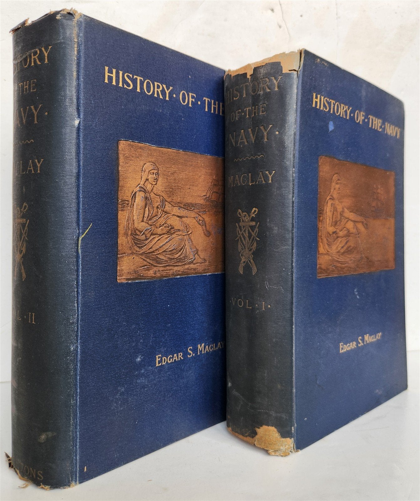1894 HISTORY of UNITED STATES NAVY by EDGAR MACLAY ANTIQUE 2 vols ILLUSTRATED