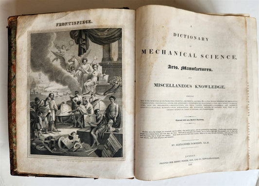 1827 DICTIONARY of MECHANICAL SCIENCE ART MANUFACTURES illustrated ANTIQUE