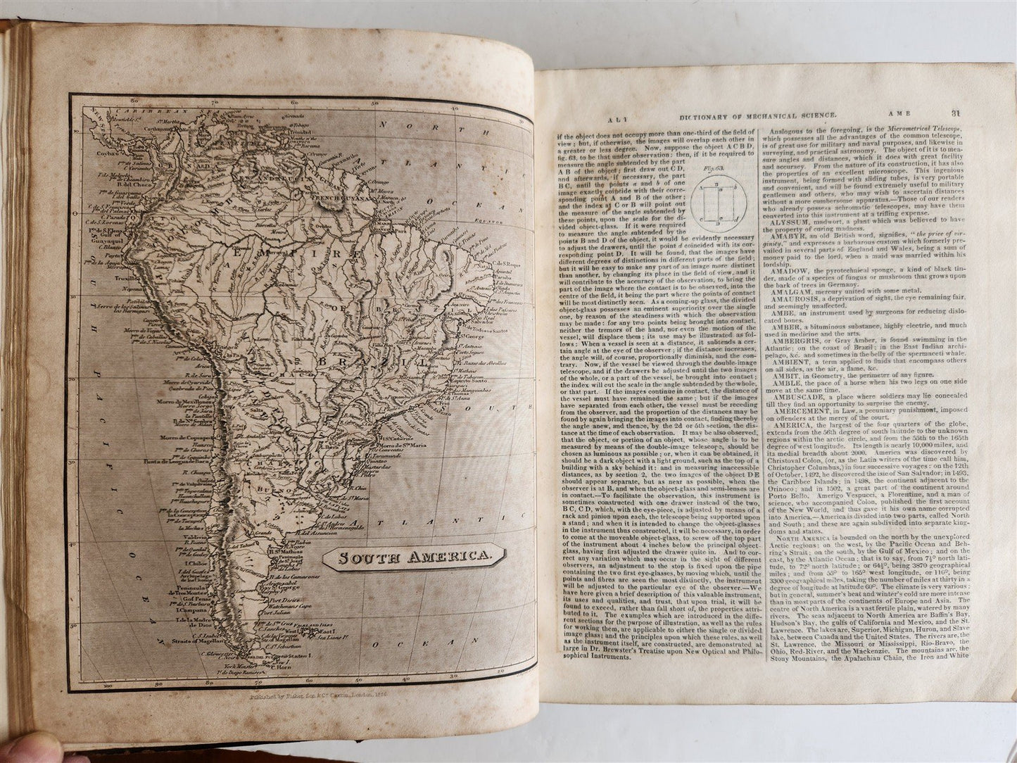 1827 DICTIONARY of MECHANICAL SCIENCE ART MANUFACTURES illustrated ANTIQUE