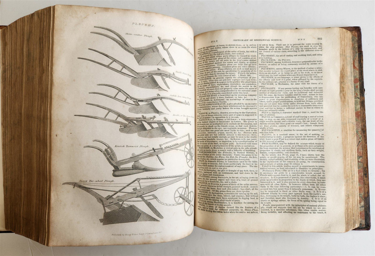 1827 DICTIONARY of MECHANICAL SCIENCE ART MANUFACTURES illustrated ANTIQUE
