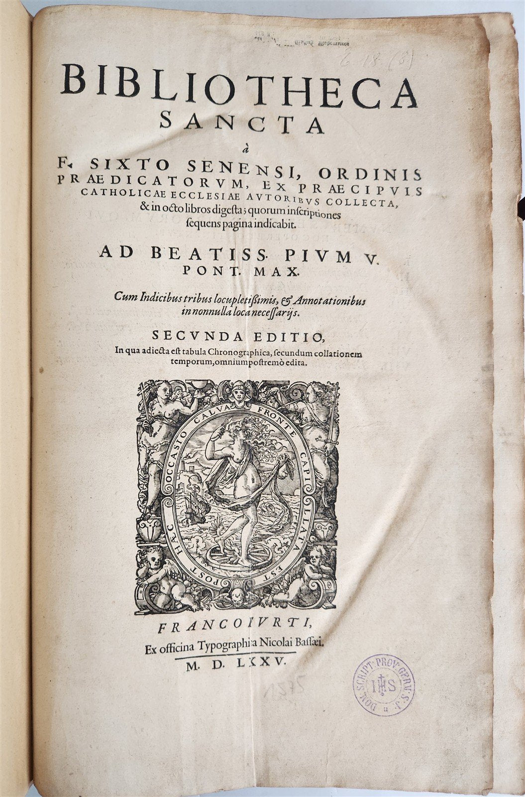 1575 BIBLIOTHECA SANCTA by Sixtus of Siena antique 16th century FOLIO