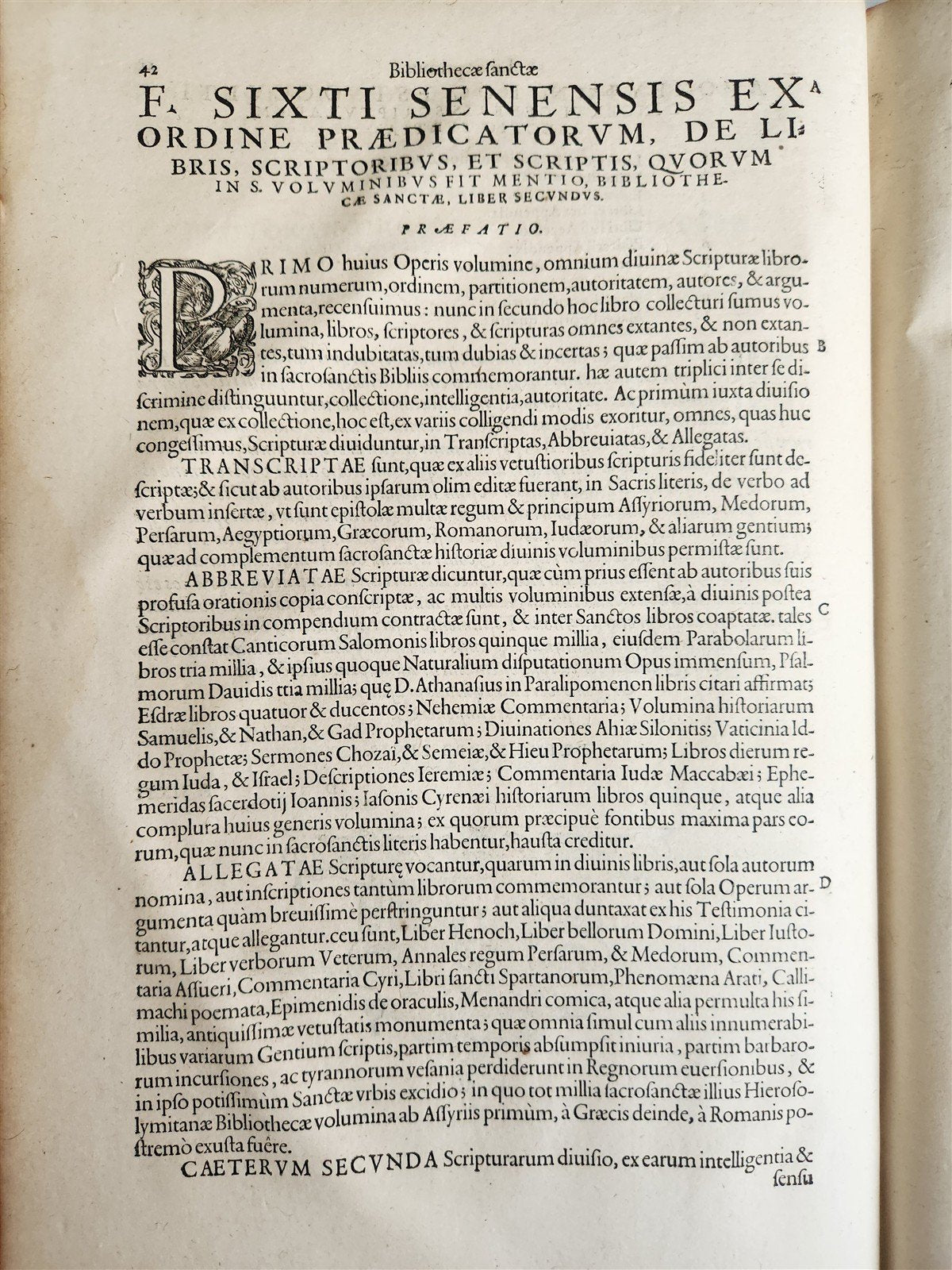 1575 BIBLIOTHECA SANCTA by Sixtus of Siena antique 16th century FOLIO