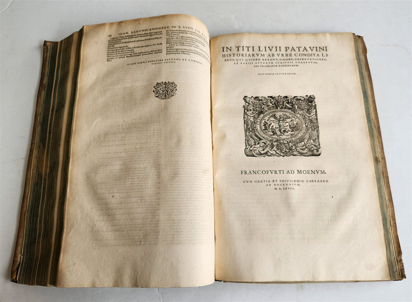 1568 ROMAN HISTORY of LIVY antique 16th century PIGSKIN BOUND FOLIO