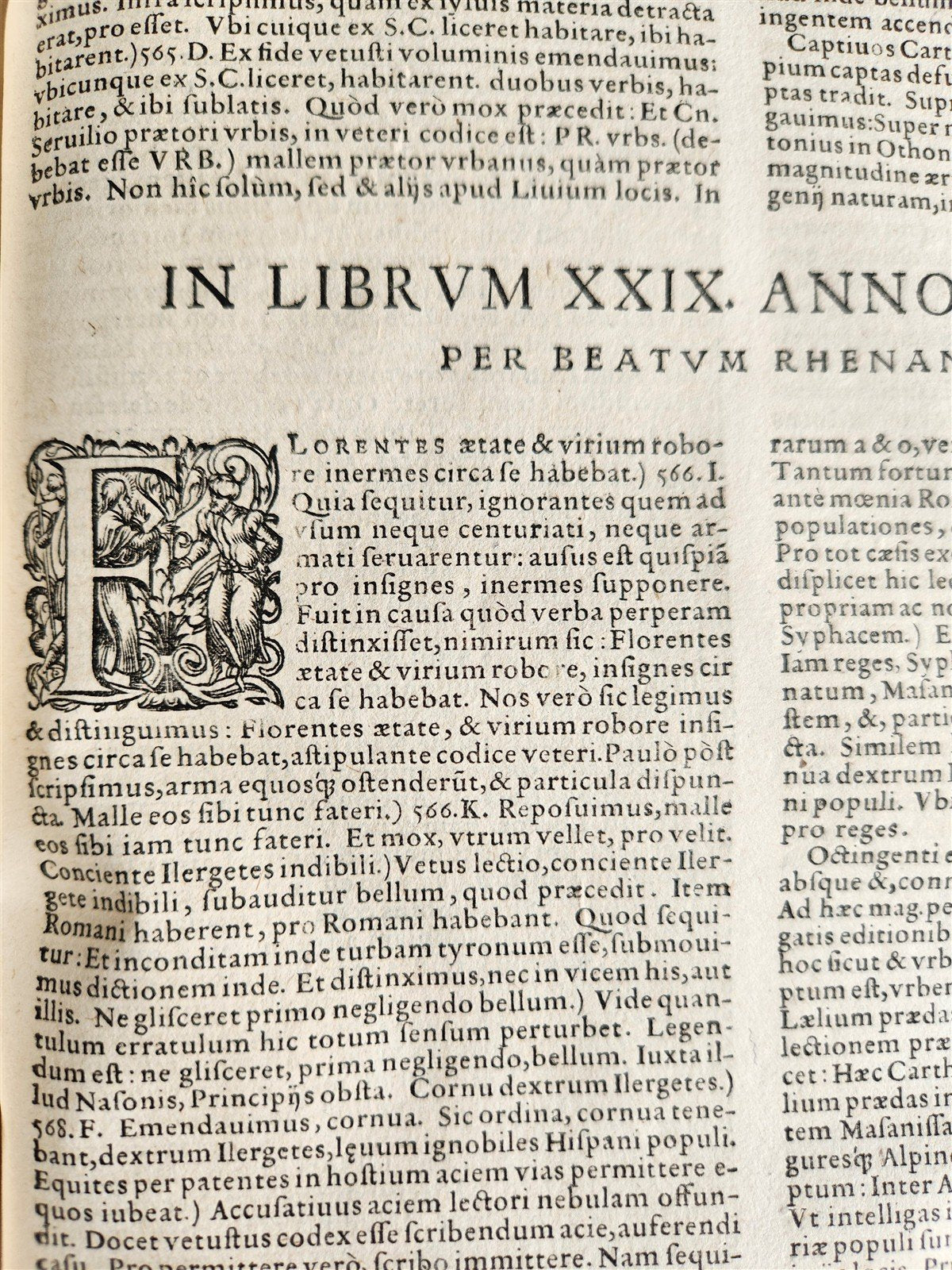 1568 ROMAN HISTORY of LIVY antique 16th century PIGSKIN BOUND FOLIO