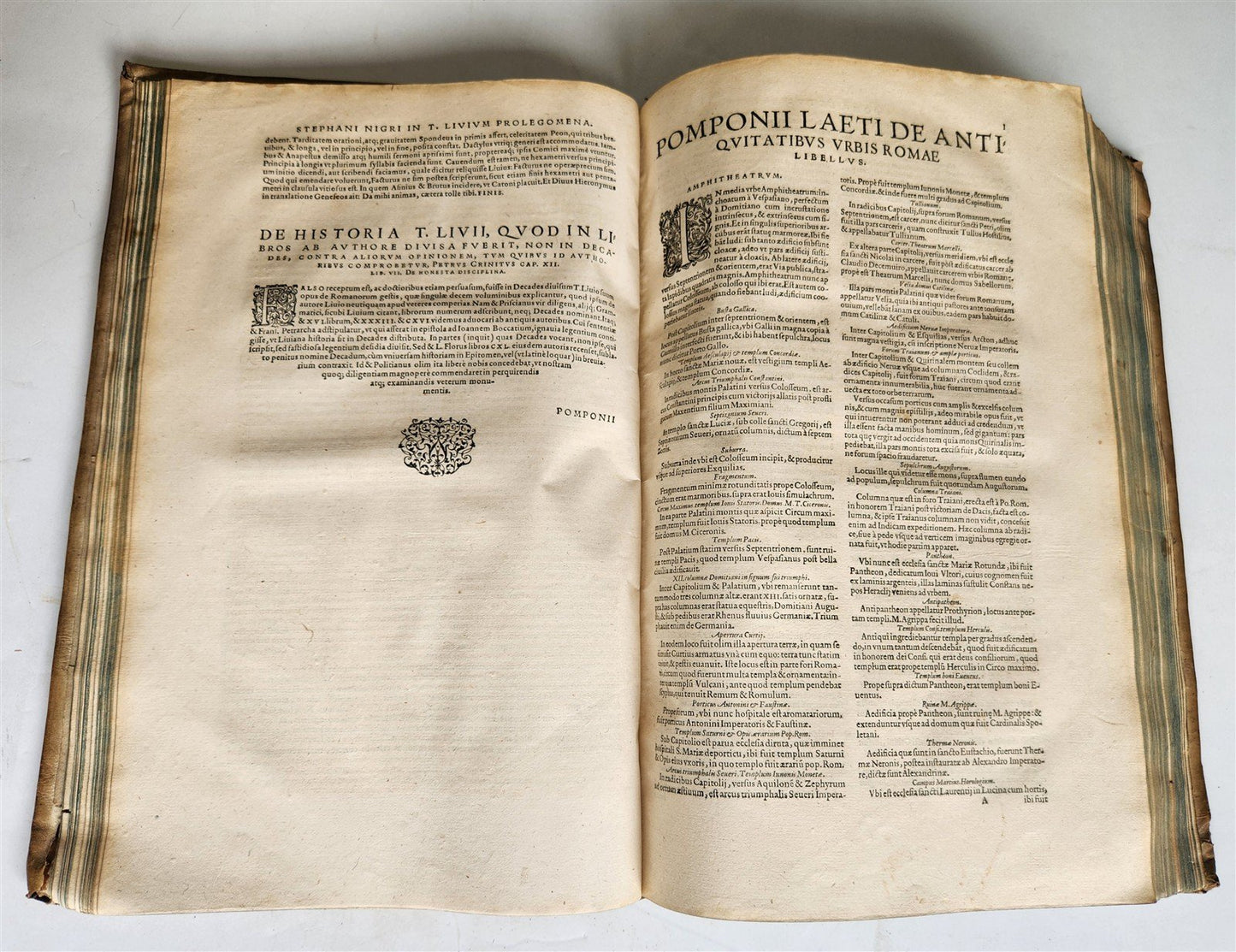 1568 ROMAN HISTORY of LIVY antique 16th century PIGSKIN BOUND FOLIO