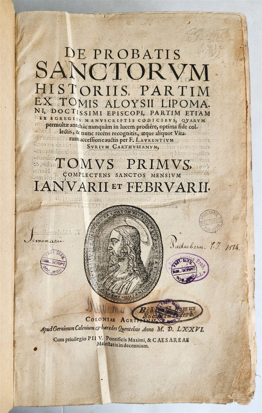 1576 LIVES of SAINTS by Laurentius Surius antique 16th century FOLIO