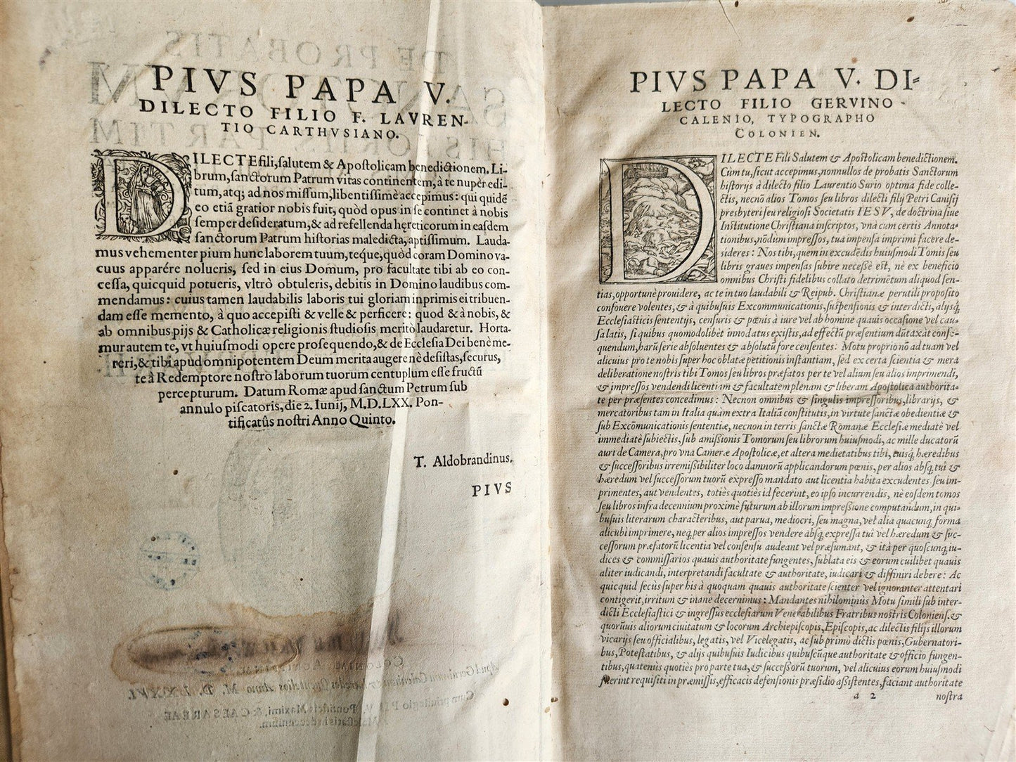 1576 LIVES of SAINTS by Laurentius Surius antique 16th century FOLIO