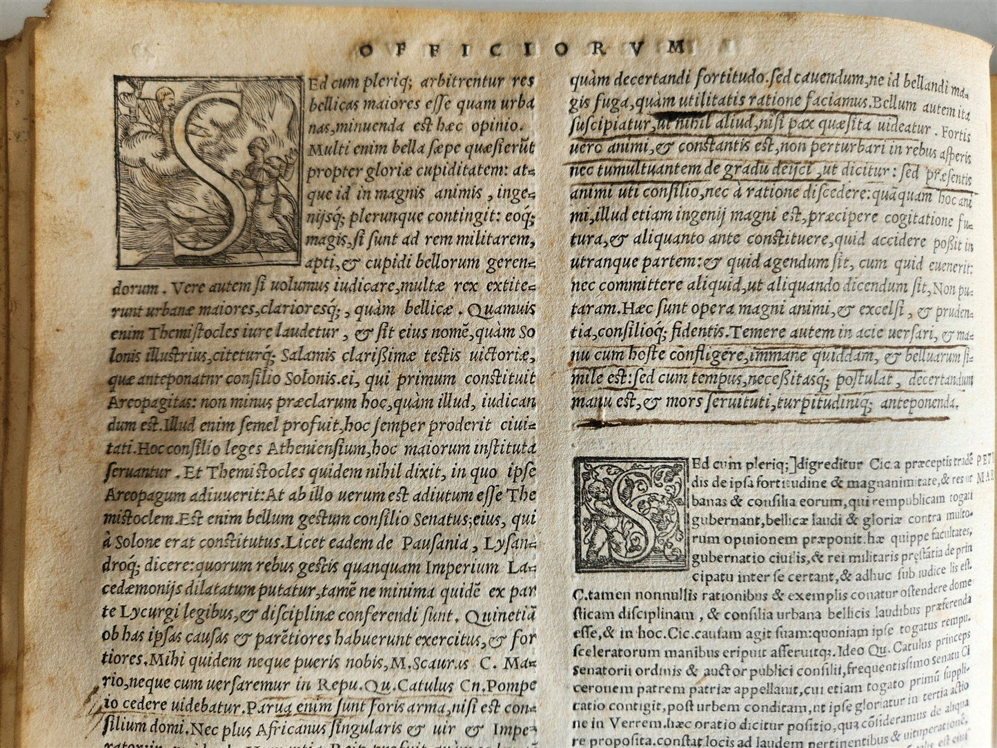 1557 Officiorum libri tres by CICERO antique 16th century VELLUM BOUND FOLIO