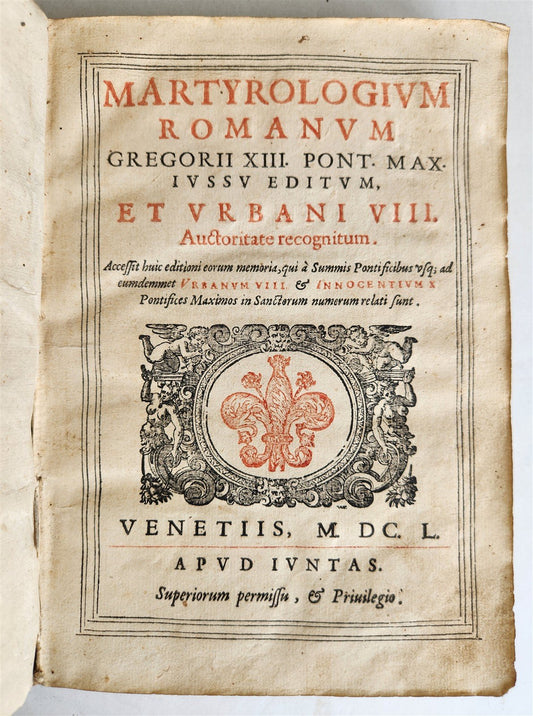 1650 Martyrologium Romanum antique 17th century