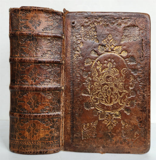 1775 HISTORY of ALEXANDER THE GREAT w/ MAP antique ARMORIAL BINDING