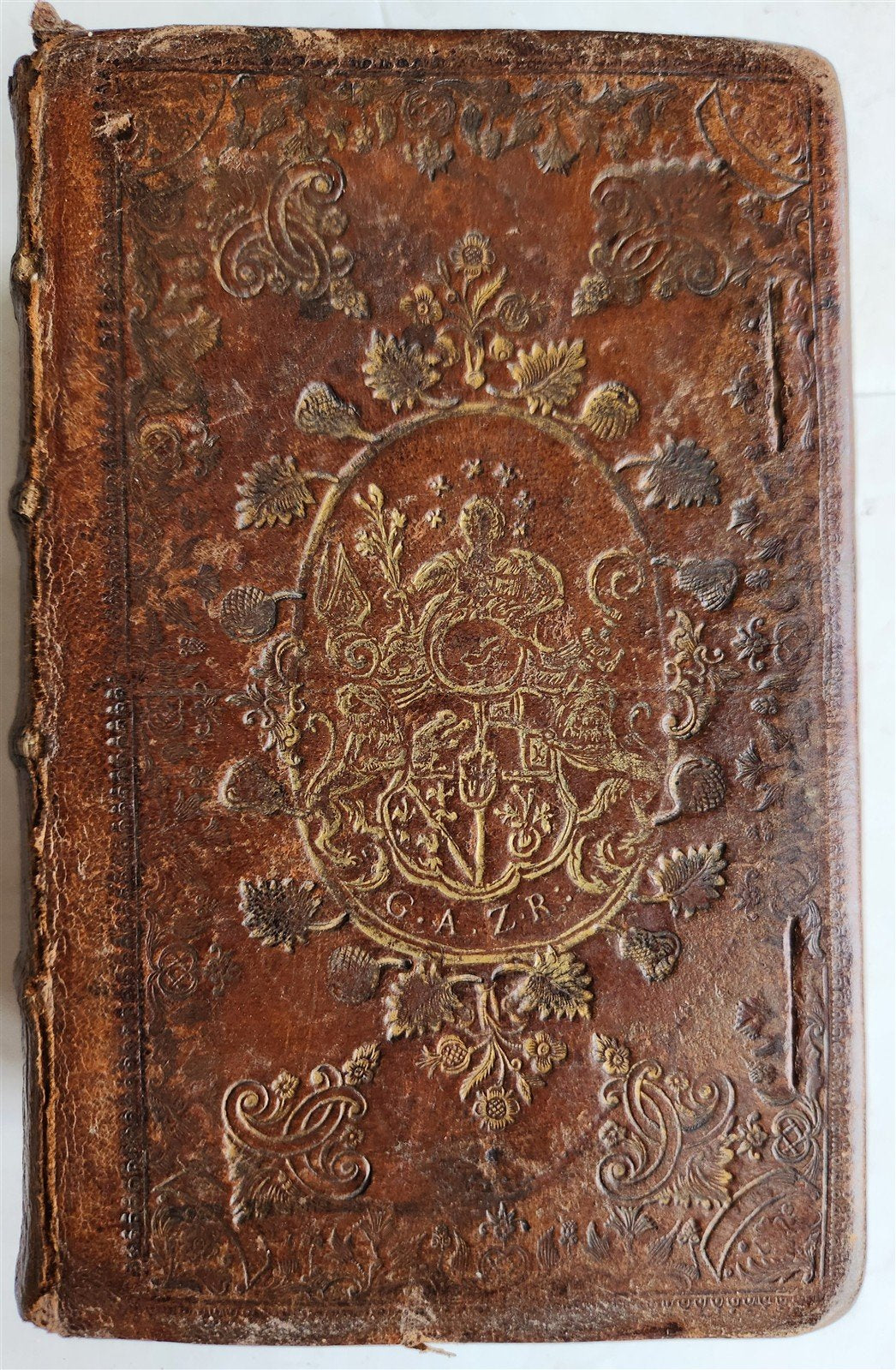 1775 HISTORY of ALEXANDER THE GREAT w/ MAP antique ARMORIAL BINDING