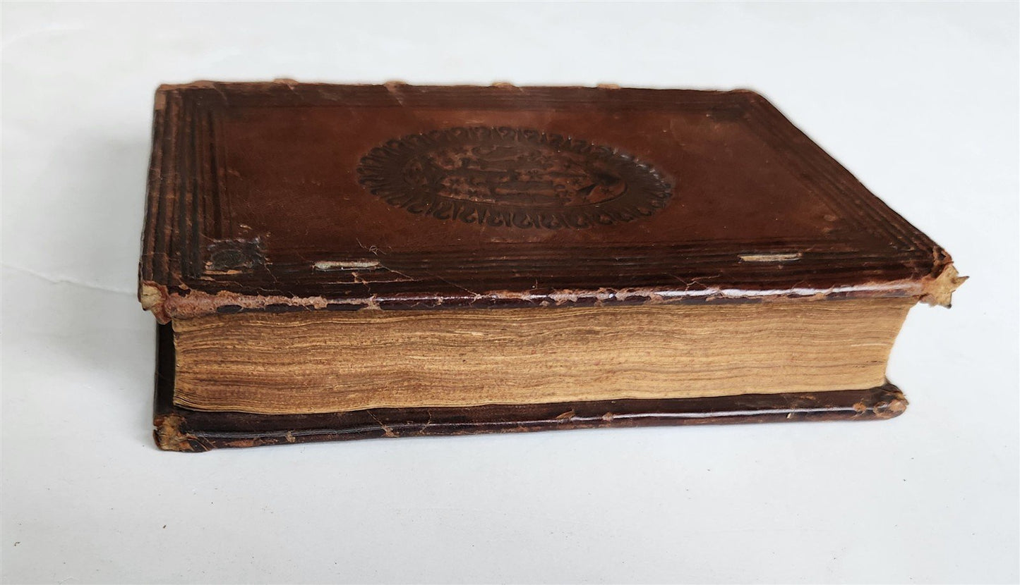 1596 LIFE of TWELVE CAESARS by Suetonius PLANTIN PRESS antique ARMORIAL BINDING