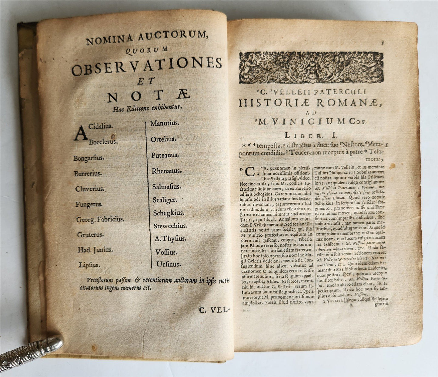 1668 ROMAN HISTORY by Velleius Paterculus antique ARMORIAL VELLUM BINDING