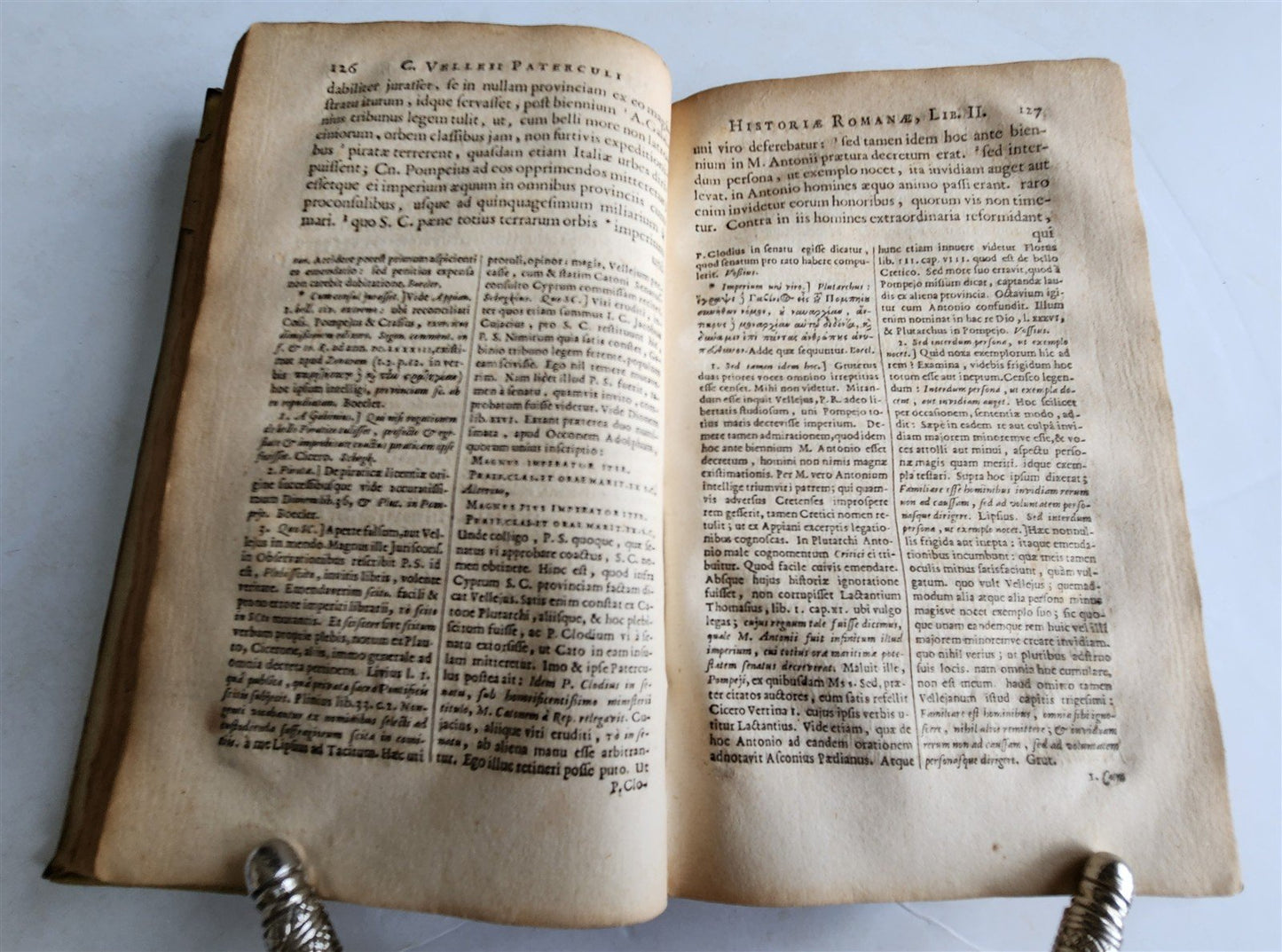1668 ROMAN HISTORY by Velleius Paterculus antique ARMORIAL VELLUM BINDING