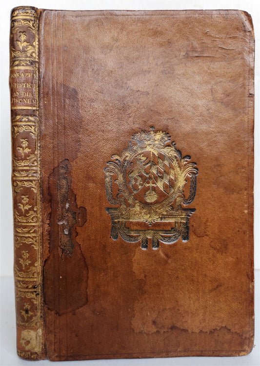 1791 HORACE Epistle to the Pisones in GERMAN antique ARMORIAL BINDING