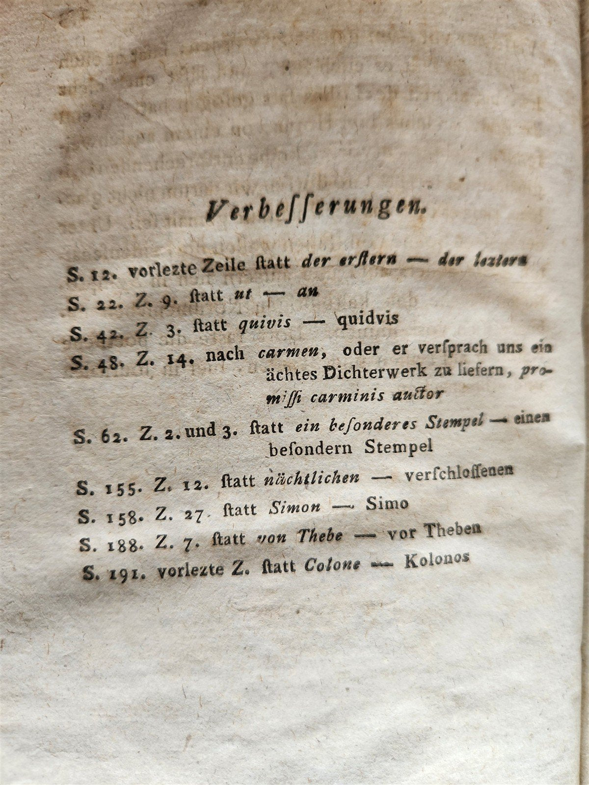 1791 HORACE Epistle to the Pisones in GERMAN antique ARMORIAL BINDING