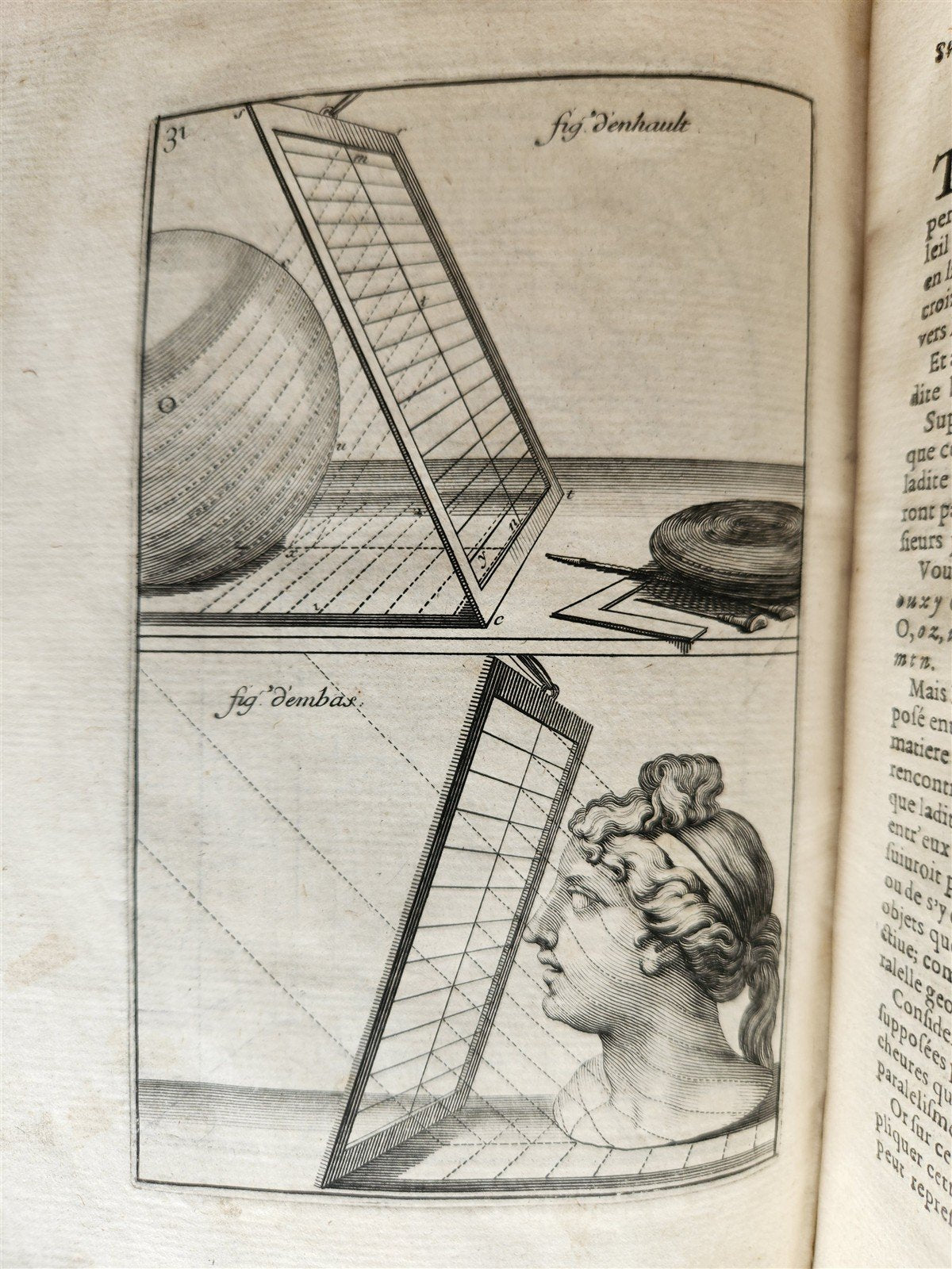 1653 PRACTICAL GEOMETRY for ARTISTS antique PERSPECTIVE by BOSSE VELLUM BINDING