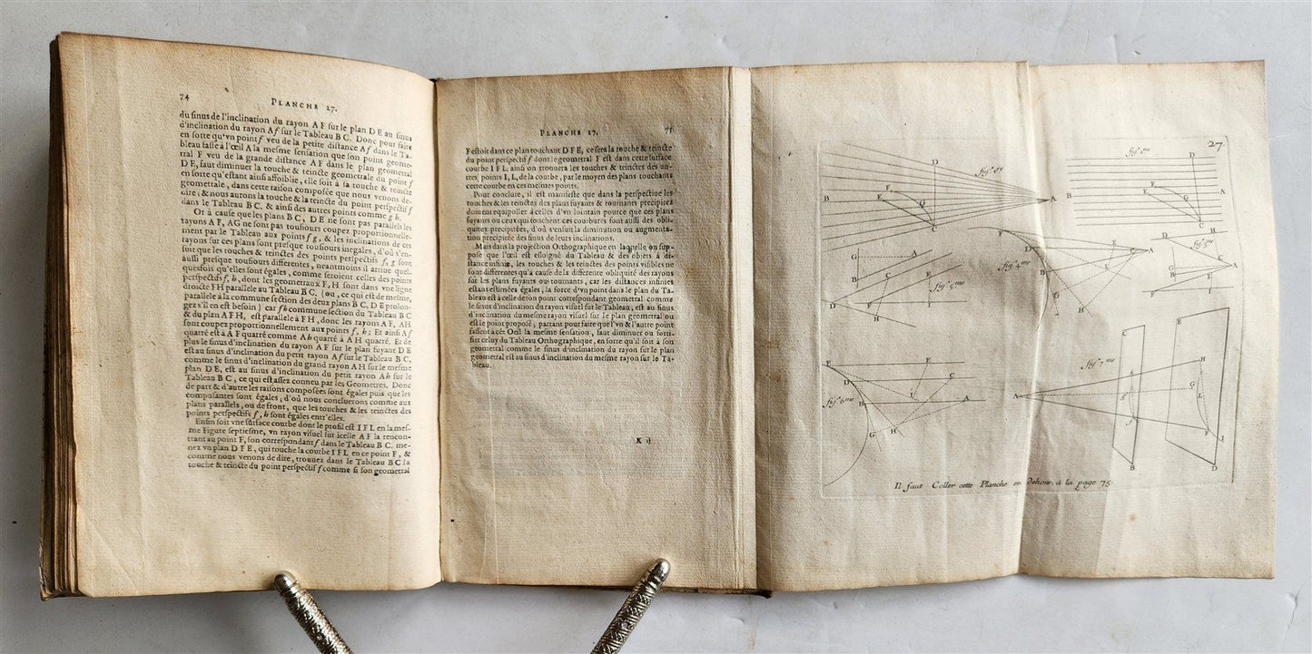 1653 PRACTICAL GEOMETRY for ARTISTS antique PERSPECTIVE by BOSSE VELLUM BINDING