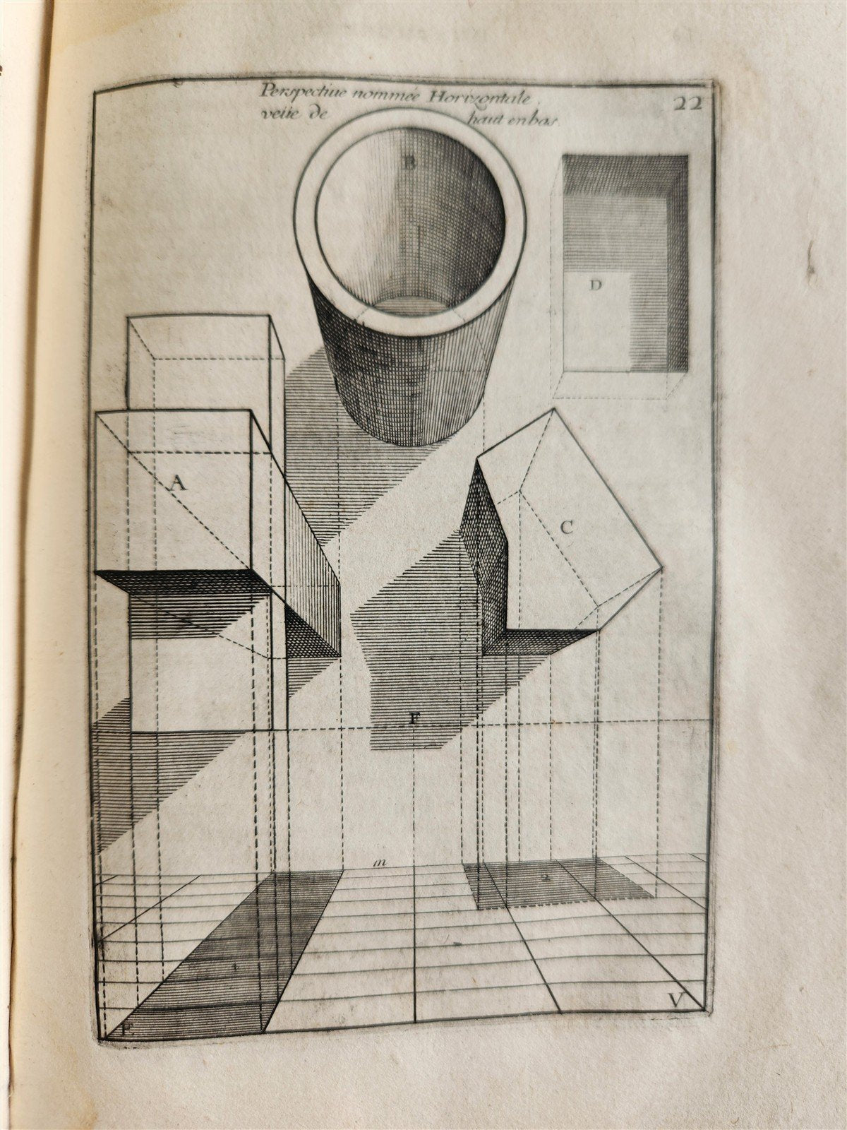 1653 PRACTICAL GEOMETRY for ARTISTS antique PERSPECTIVE by BOSSE VELLUM BINDING