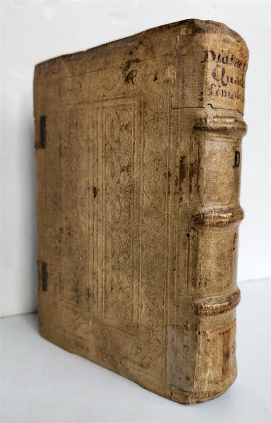 1604 SERMONES by DIDACUS antique BLIND TOOLED PIGSKIN BINDING w/ CLASPS