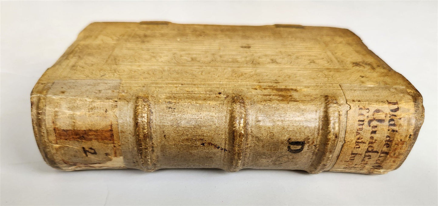 1604 SERMONES by DIDACUS antique BLIND TOOLED PIGSKIN BINDING w/ CLASPS