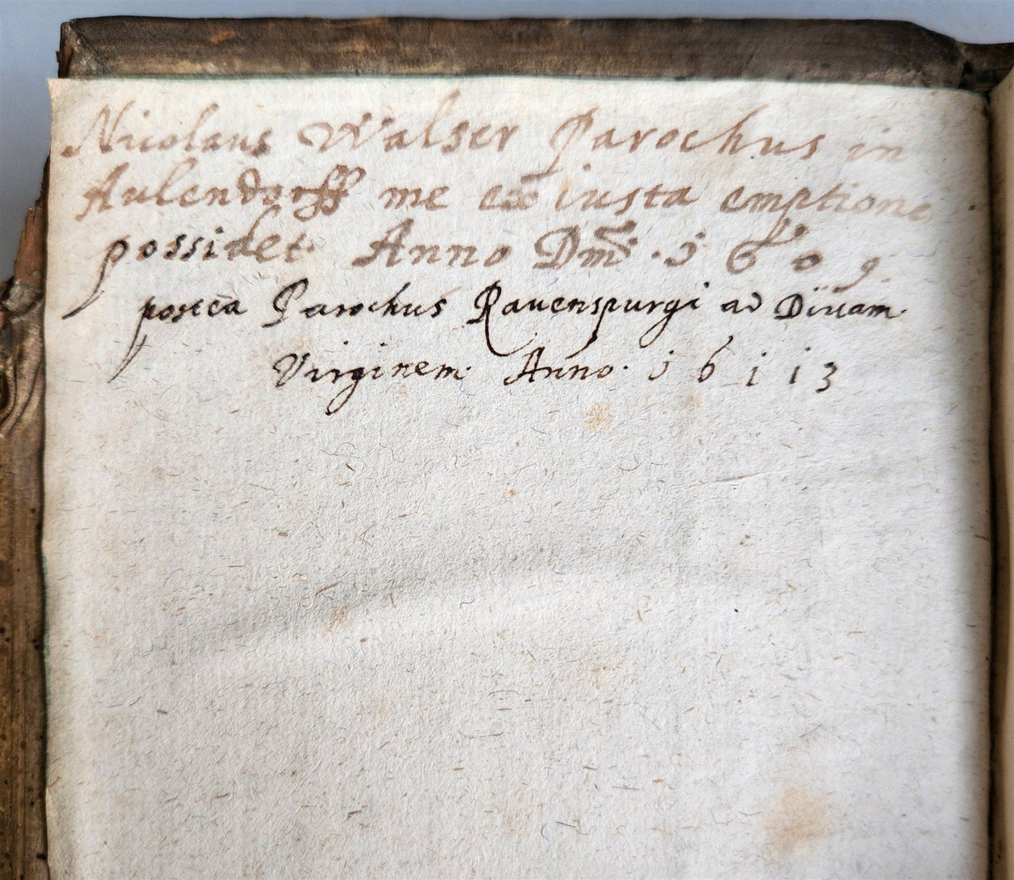 1604 SERMONES by DIDACUS antique BLIND TOOLED PIGSKIN BINDING w/ CLASPS