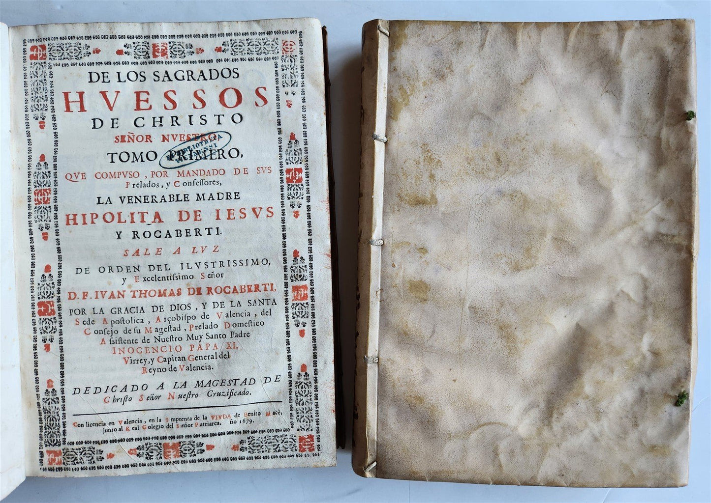 1679 FEMALE WRITER Isabella de Rocaberti antique 2 VOL RARE SPANISH VELLUM FOLIO