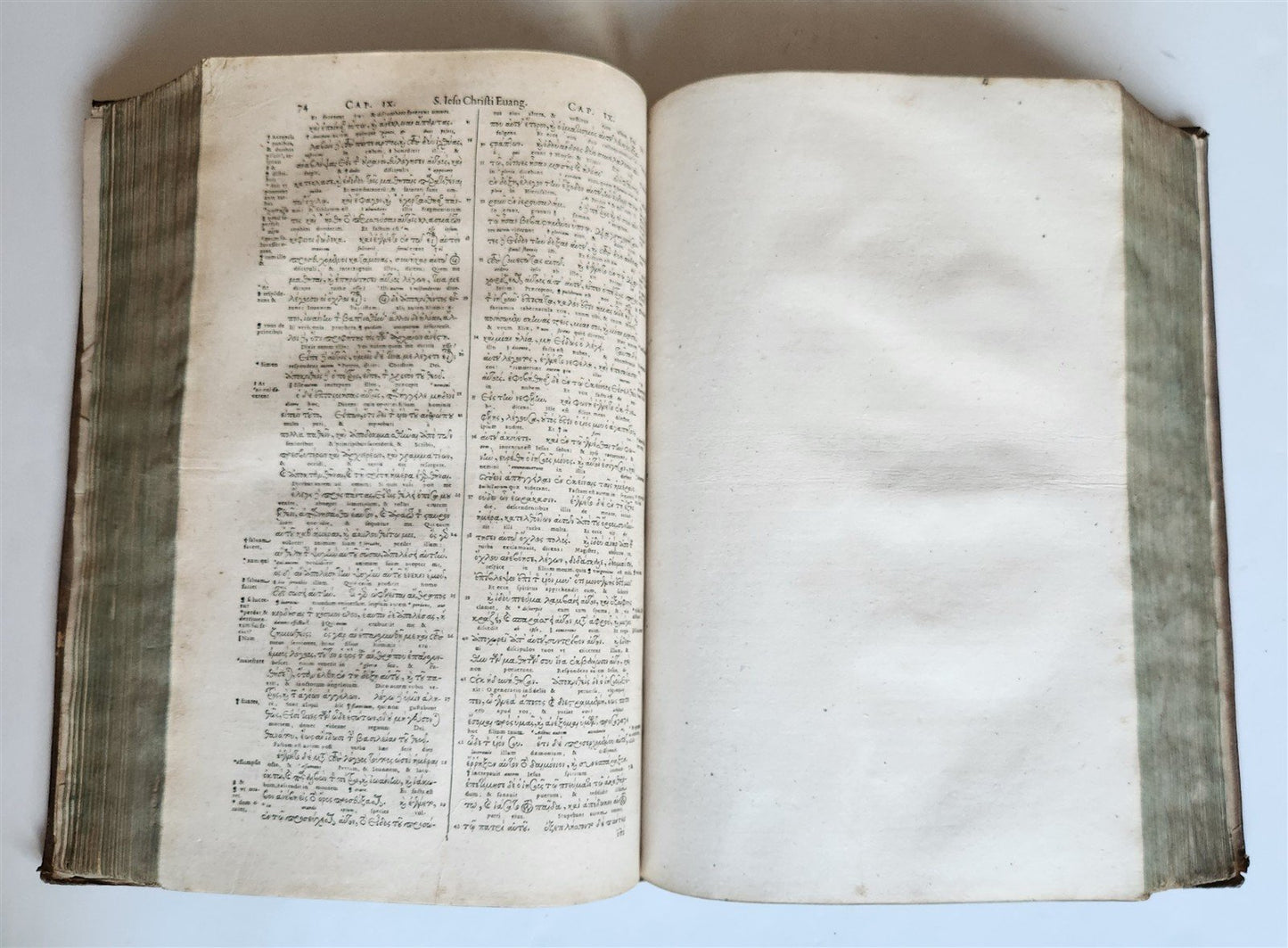 1619 BIBLE in GREEK antique BLIND TOOLED PIGSKIN BOUND FOLIO