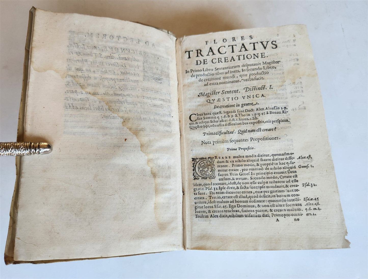 1588 Flores Theologicarum antique VELLUM BINDING Flowers of Theology Jose Angles