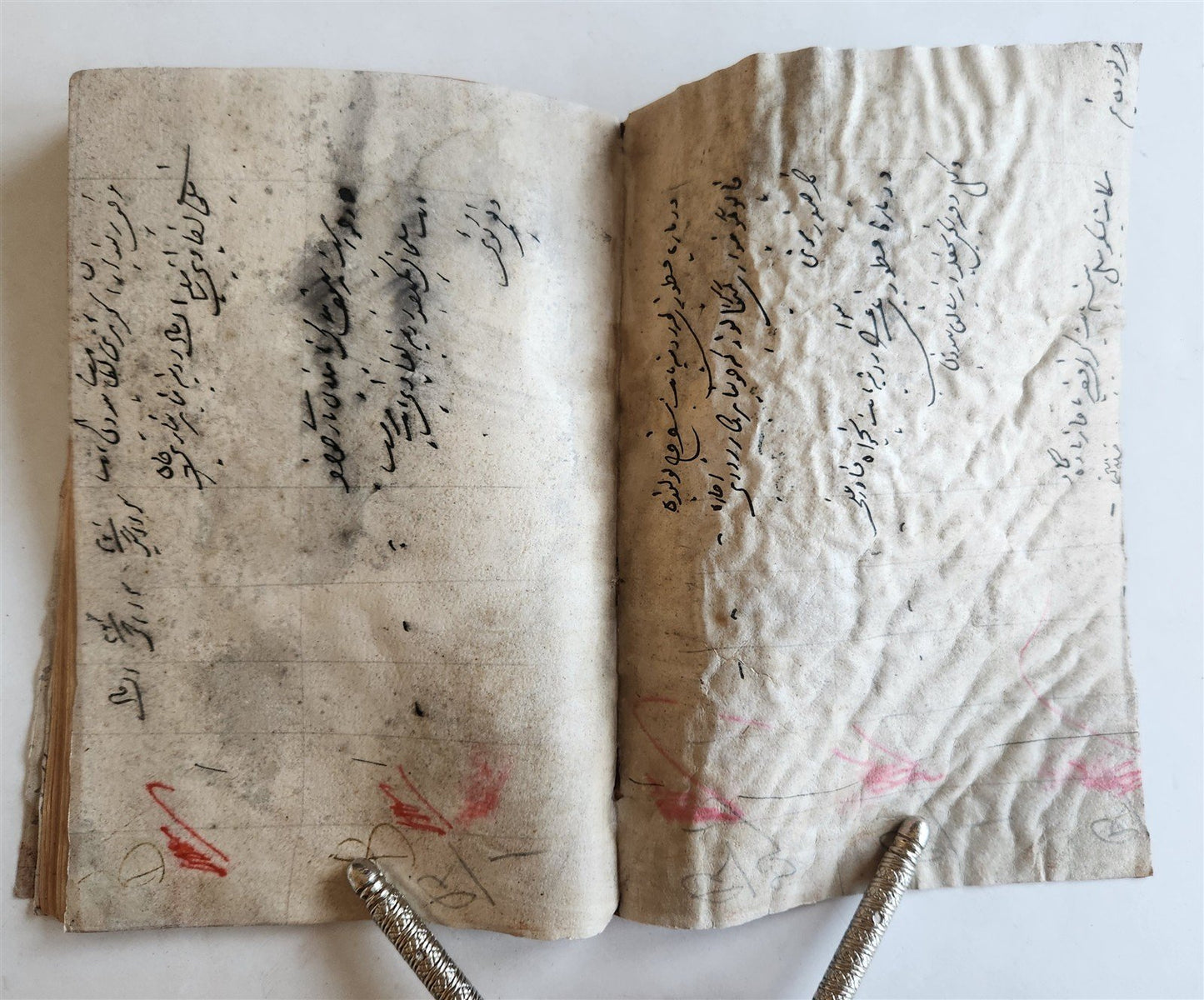 ILLUMINATED MANUSCRIPT antique in FARSI ILLUSTRATED w/ 10 GUACHE DRAWINGS