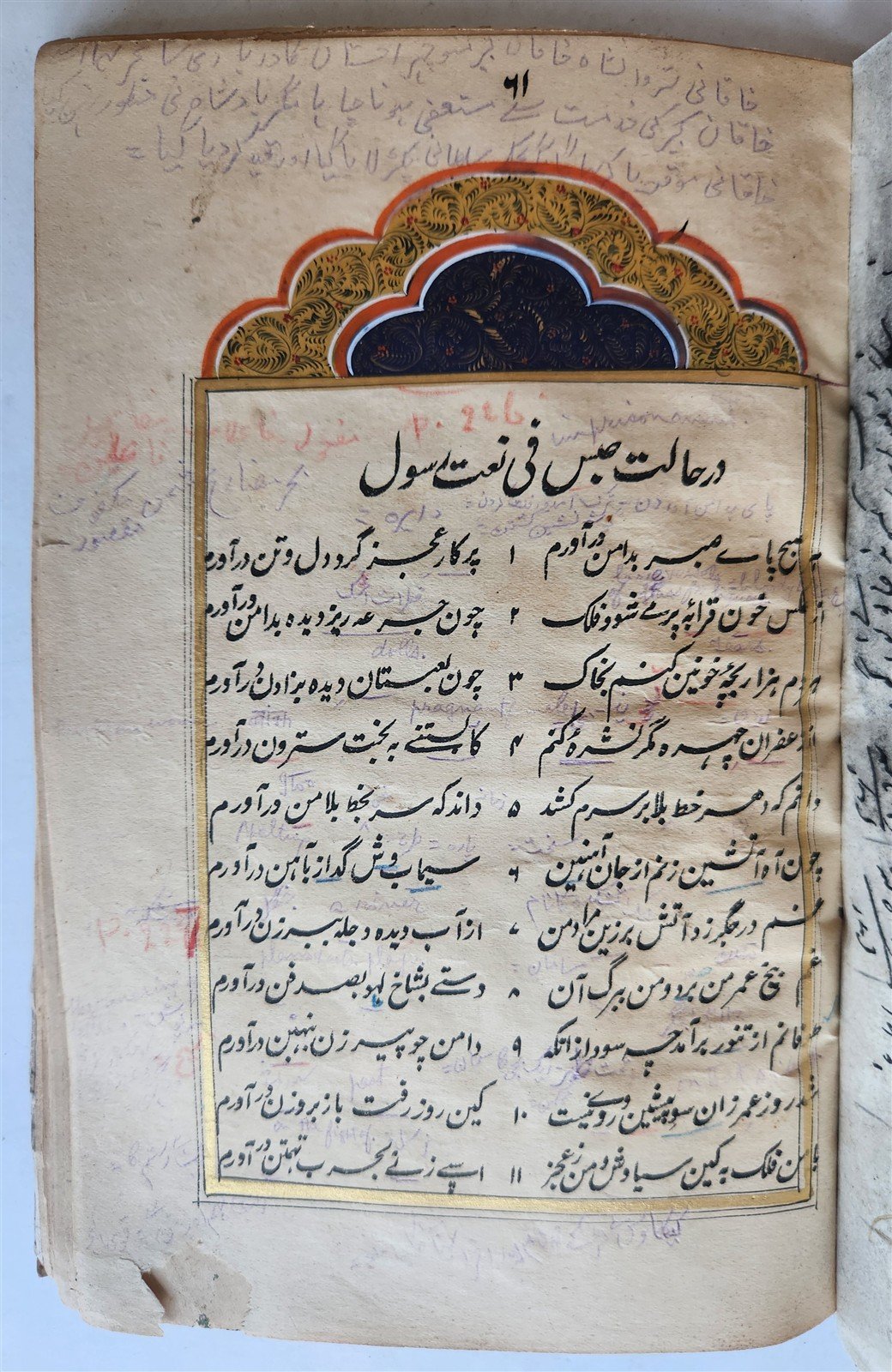 ILLUMINATED MANUSCRIPT antique in FARSI ILLUSTRATED w/ 10 GUACHE DRAWINGS