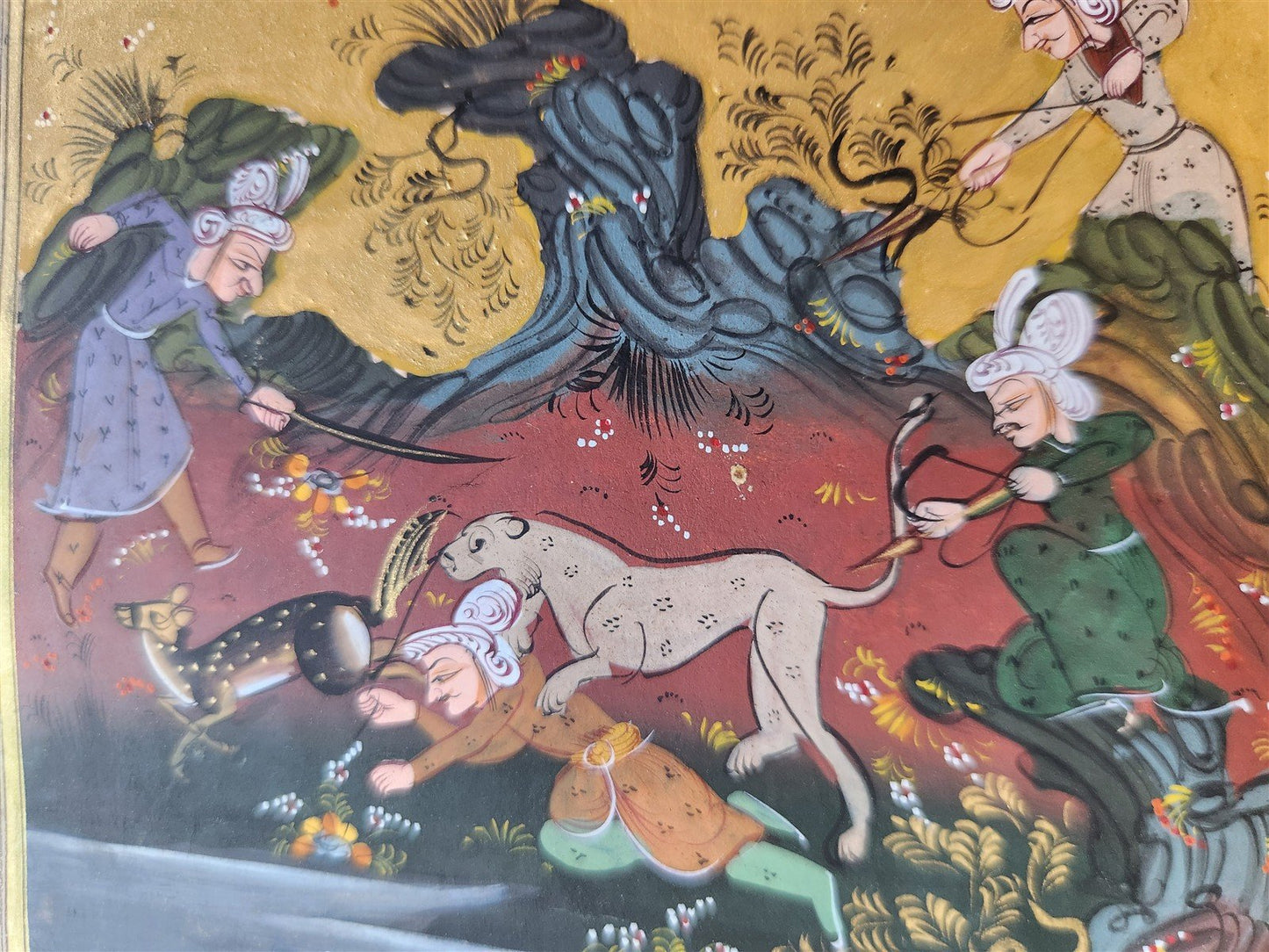 ILLUMINATED MANUSCRIPT antique in FARSI ILLUSTRATED w/ 10 GUACHE DRAWINGS