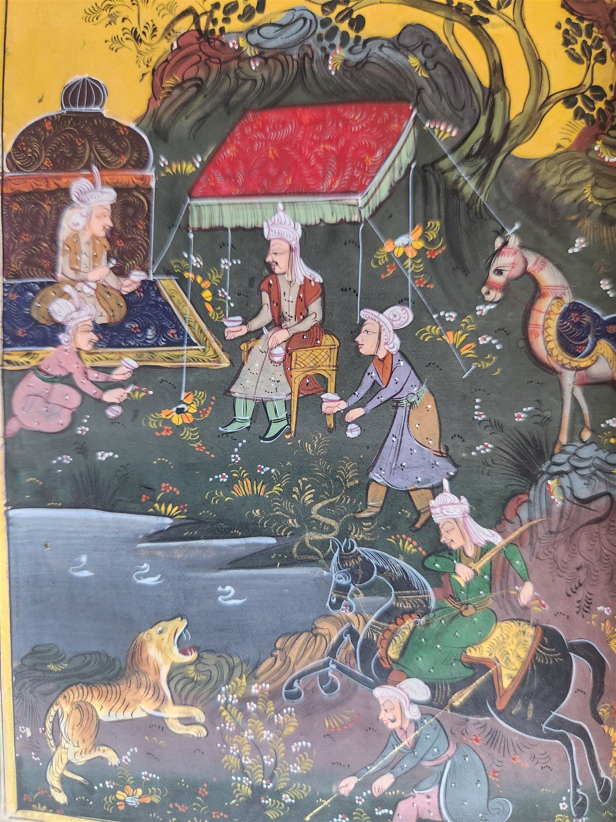 ILLUMINATED MANUSCRIPT antique in FARSI ILLUSTRATED w/ 10 GUACHE DRAWINGS