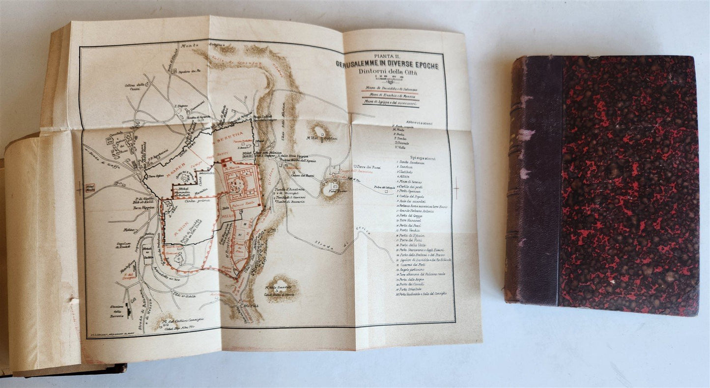 1896 PALESTINE TODAY 2 volumes in ITALIAN antique ILLUSTRATED w/ MAPS
