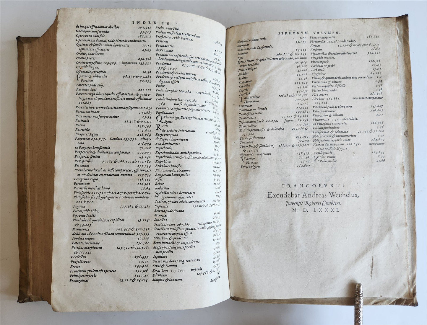 1581 GREEK ANCIENT AUTHORS WORK antique Loci communes sacri et profani FOLIO