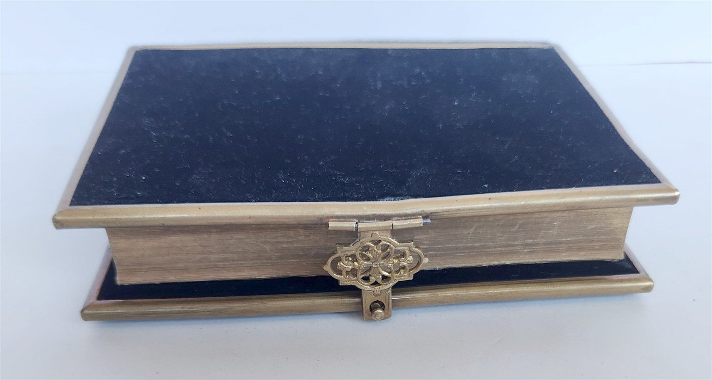 1902 GERMAN HYMNAL SONG BOOK VELVET BINDING w/ BRASS EDGES & CROSS antique