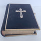 1902 GERMAN HYMNAL SONG BOOK VELVET BINDING w/ BRASS EDGES & CROSS antique